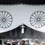 People visit at Yasukuni Shrine on the 77th anniversary of Japan's surrender in World War Two