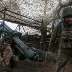 Artillerymen of the 152nd Separate Jaeger Brigade fire an M114 self-propelled howitzer towards Russian troops, amid Russia's attack on Ukraine, near the frontline town of Pokrovsk in Donetsk region, Ukraine October 15, 2025. REUTERS/Anatolii Stepanov