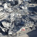 KHAN YUNIS, GAZA - OCTOBER 15: An aerial view shows the extensive destruction in southern Gaza’s Khan Yunis following the implementation of a ceasefire and the withdrawal of Israeli forces on October 15, 2025. The images highlight damaged buildings and infrastructure, revealing the scale of devastation caused during the conflict. ( Muhammed Eslayeh - Anadolu Agency )