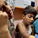 Death toll from Israel’s attacks on Gaza rises to 90, testing fragile truce Wounded Palestinians, including children, receive medical treatment in an ambulance before being brought to Nasser Hospital after an Israeli strike on the Al-Mawasi tent area sheltering displaced families in southern Gaza, on October 29, 2025. Photojournalist:Abdallah F.s. Alattar