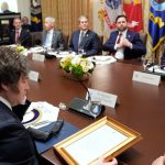 Donald Trump and Javier Milei join Trump officials around the Cabinet meeting table