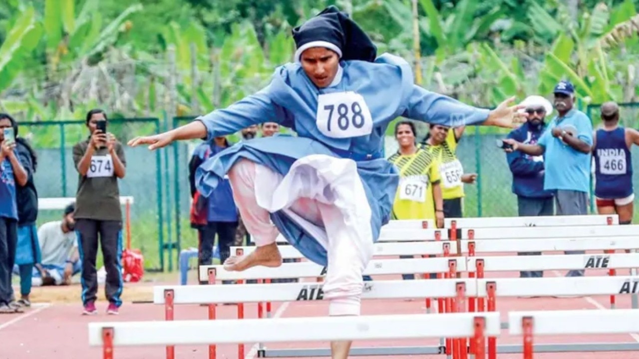 55-year-old Kerala nun jumps hurdles in religious attire, wins state-level gold