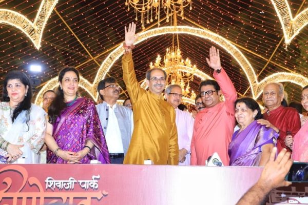 Thackeray cousins light up Shivaji Park: Diwali reunion sparks alliance buzz Thackeray cousins light up Shivaji Park: Diwali reunion sparks alliance buzz
