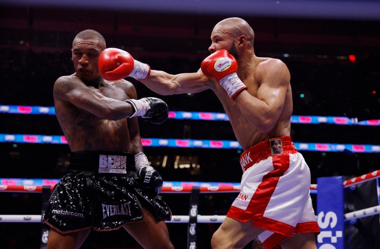 Boxing - Chris Eubank Jr v Conor Benn - Tottenham Hotspur Stadium, London, Britain - April 26, 2025 Chris Eubank Jr in action during his middleweight fight against Conor Benn Action Images via Reuters/Andrew Couldridge