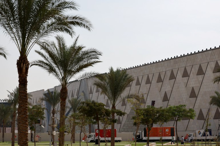 A general view before the official opening ceremony of the Grand Egyptian Museum (GEM), near great Giza Pyramids, which will be attended by Egyptian President Abdel Fattah al-Sisi and other head state officials and key figures, in Giza, Egypt, November 1, 2025.