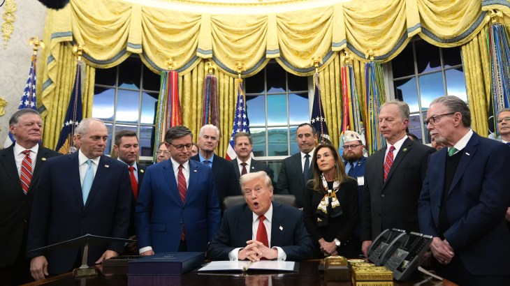 President Donald Trump speaks before signing the funding bill to reopen the government, in the Oval Office of the White House, Wednesday, Nov. 12, 2025, in Washington. (AP Photo/Jacquelyn Martin)