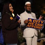 NEW YORK, NEW YORK - NOVEMBER 03: Supporters of New York Mayoral Candidate Zohran Mamdani attend a campaign event at Dutch Kills Playground on November 03, 2025 in the Astoria neighborhood of the Queens borough in New York City. On the eve of Election Day, Mamdani was joined by elected officials as he spoke during a volunteer canvass launch in Astoria. Mamdani, who leads in the polls and is the front runner in the mayoral election, is running against Independent New York City mayoral candidate Andrew Cuomo and Republican mayoral candidate Curtis Sliwa. More than 735,000 people have voted early, according to the Board of Elections, more than four times as many as in the 2021 contest. Michael M. Santiago/Getty Images/AFP (Photo by Michael M. Santiago / GETTY IMAGES NORTH AMERICA / Getty Images via AFP)