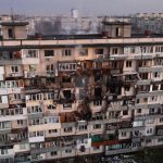 TOPSHOT - This handout photograph taken and released by the Ukrainian Emergency Service on November 14, 2025, shows a damaged residential building following an air strike in Kyiv, amid the Russian invasion of Ukraine.